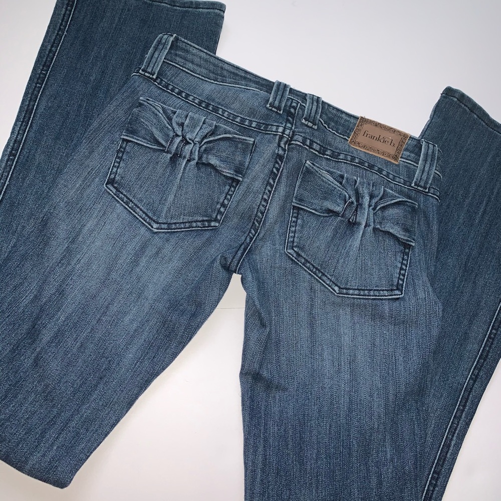 Frankie B Rosie Bow Pocket Jean Medium Wash Size26